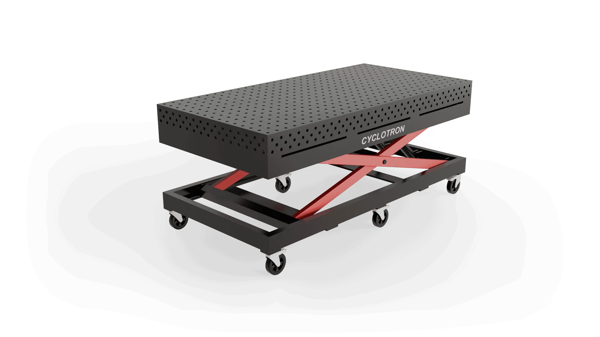 Scissor lift welding table