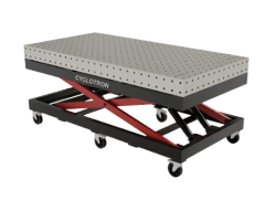 Scissor lift welding table